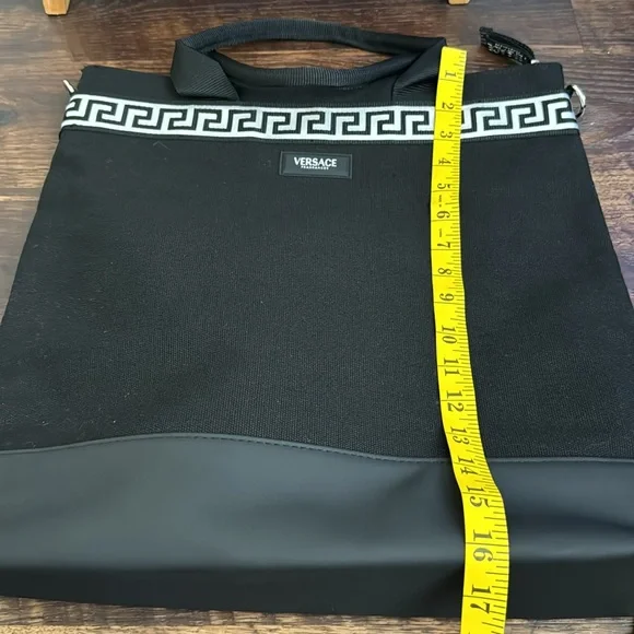 Versace Fragrances Black Canvas Bag Travel Handbag Tote - Picture 6 of 6